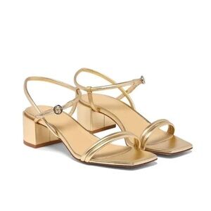 Aeyde Estelle Strappy Sandals in Gold Size 37 / US 7